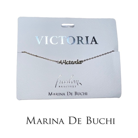 Marina De Buchi Gold Personalized Luxe Name Bracelet, Victoria - Picture 15 of 15